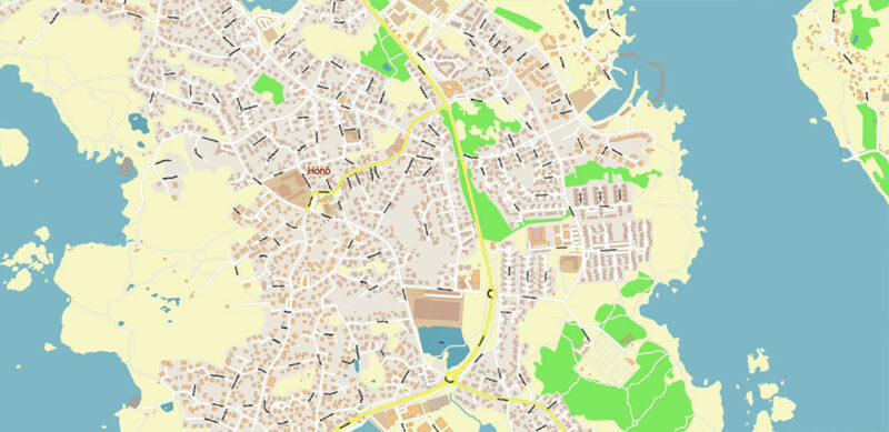 Gothenburg / Göteborg Sweden Vector Map High Detailed Editable Layered Adobe Illustrator
