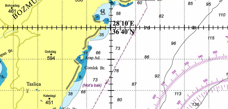 Marmaris area Marine chart West Part Turkey Vector Map high detailed editable layered Adobe Illustrator