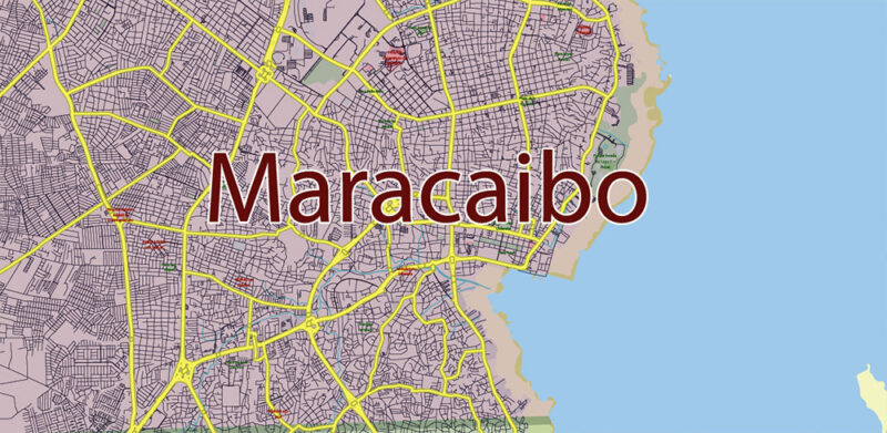 Venezuela High Detailed Vector Map: Admin, Roads, Cities and Towns Editable Layered Adobe Illustrator