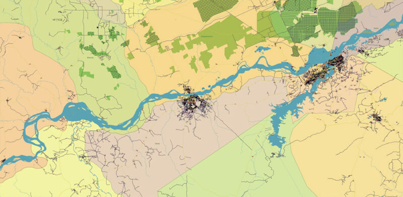 Venezuela High Detailed Vector Map: Admin, Roads, Cities and Towns Editable Layered Adobe Illustrator