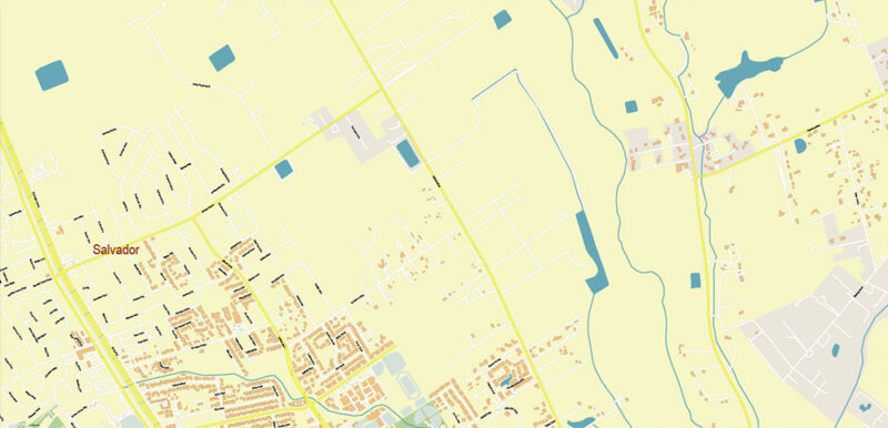 Napa + surrounding areas, California USA High Detailed Vector Map Editable Layered Adobe Illustrator