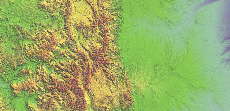 Colorado Full State US Relief Vector Map: Full Extra High Detailed (main roads, water objects, relief isolines) editable Adobe Illustrator in layers