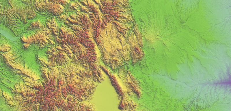Colorado Full State US Relief Vector Map: Full Extra High Detailed (main roads, water objects, relief isolines) editable Adobe Illustrator in layers