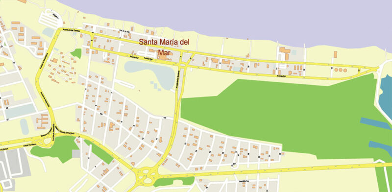 Havana / La Habana Cuba Vector Map Extra High Detailed Editable Layered Adobe Illustrator