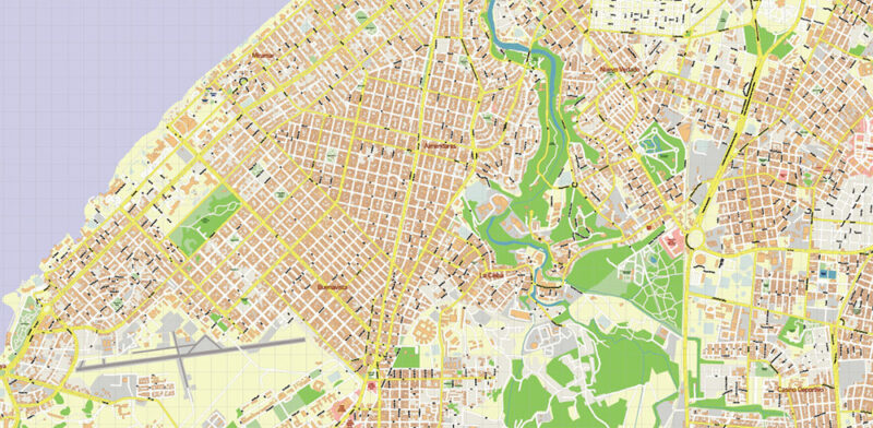 Havana / La Habana Cuba Vector Map Extra High Detailed Editable Layered Adobe Illustrator