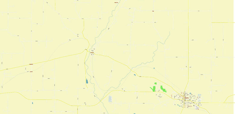 Brookville + Liberty, Indiana USA High Detailed Vector Map Editable Layered Adobe Illustrator