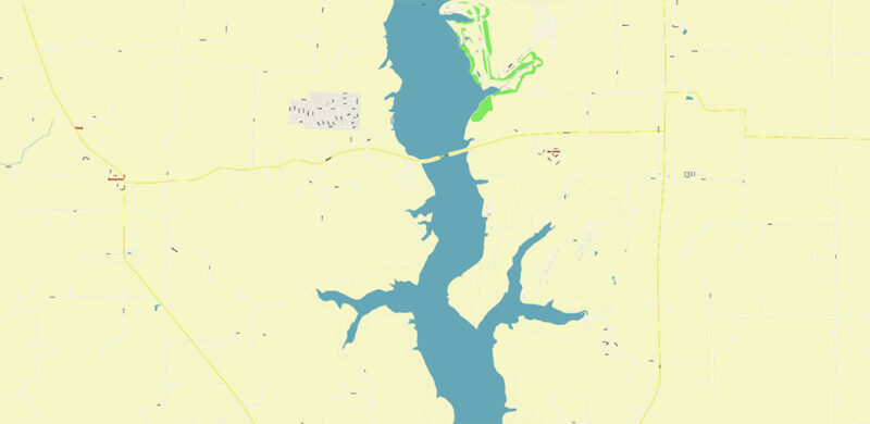 Brookville + Liberty, Indiana USA High Detailed Vector Map Editable Layered Adobe Illustrator