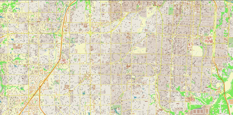 Kansas City Metro Area Missouri USA 2025 Vector Map Exact Extra High Detailed Street Map Adobe Illustrator in layers