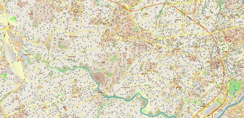 Sydney Metro Area Australia 2025 Vector Map Exact Extra High Detailed Street Map Adobe Illustrator in layers