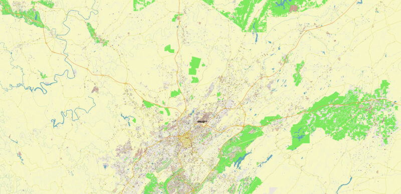 Birmingham Metro Area Alabama USA Vector Map Exact Extra High Detailed Street Map Adobe Illustrator in layers