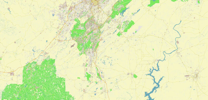 Birmingham Metro Area Alabama USA Vector Map Exact Extra High Detailed Street Map Adobe Illustrator in layers