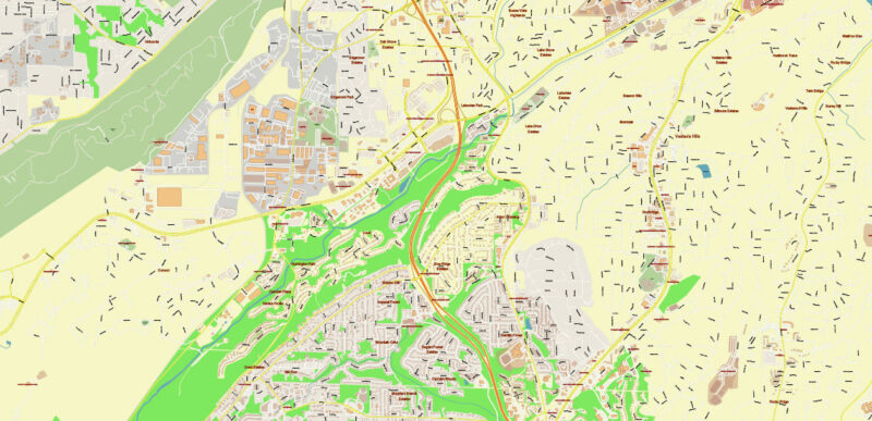 Birmingham Metro Area Alabama USA Vector Map Exact Extra High Detailed Street Map Adobe Illustrator in layers