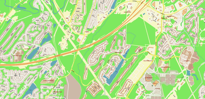 Birmingham Metro Area Alabama USA Vector Map Exact Extra High Detailed Street Map Adobe Illustrator in layers