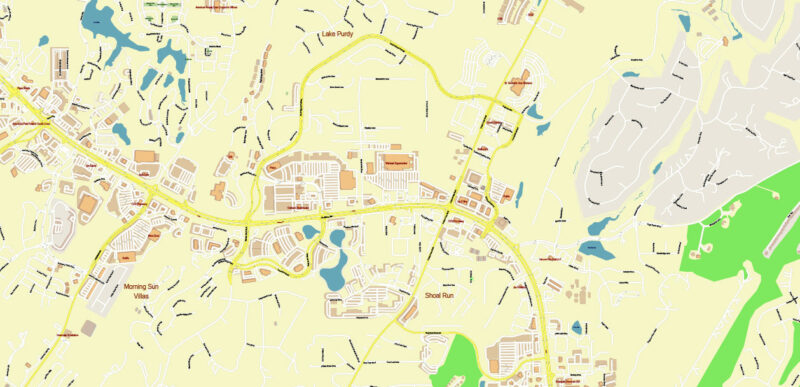 Birmingham Metro Area Alabama USA Vector Map Exact Extra High Detailed Street Map Adobe Illustrator in layers