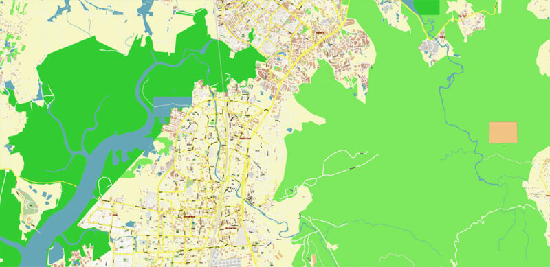 Mumbai India Vector Map Exact Extra High Detailed Street Map Adobe Illustrator in layers