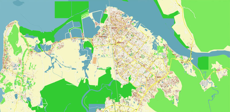 Mumbai India Vector Map Exact Extra High Detailed Street Map Adobe Illustrator in layers