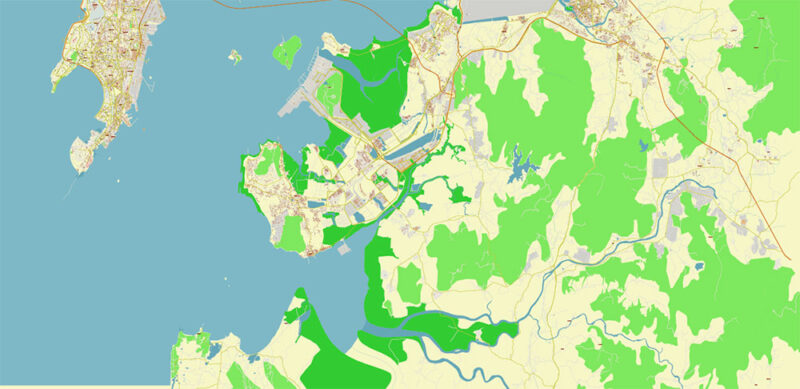 Mumbai India Vector Map Exact Extra High Detailed Street Map Adobe Illustrator in layers