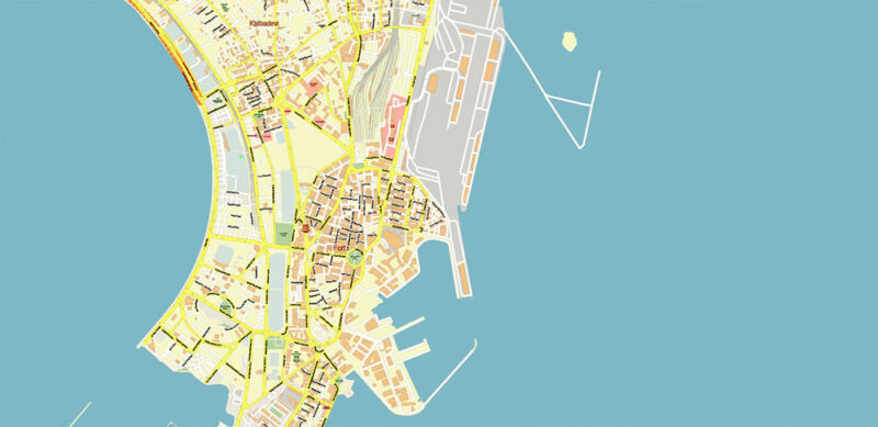 Mumbai India Vector Map Exact Extra High Detailed Street Map Adobe Illustrator in layers