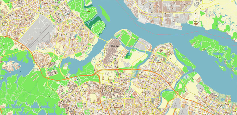 Syngapore 2025 Vector Map Exact Extra High Detailed Street Map Adobe Illustrator in layers