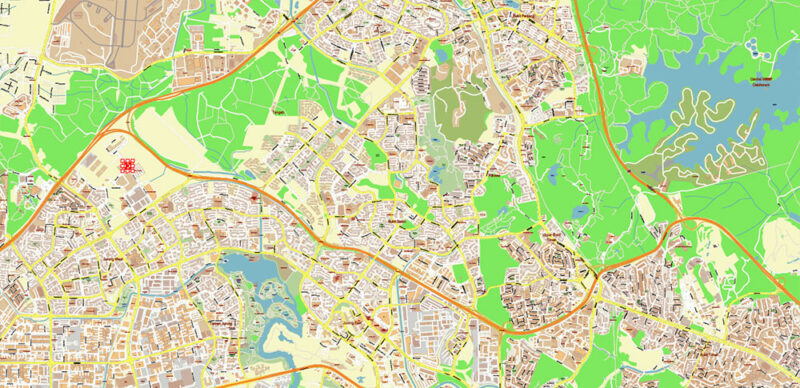 Syngapore 2025 Vector Map Exact Extra High Detailed Street Map Adobe Illustrator in layers