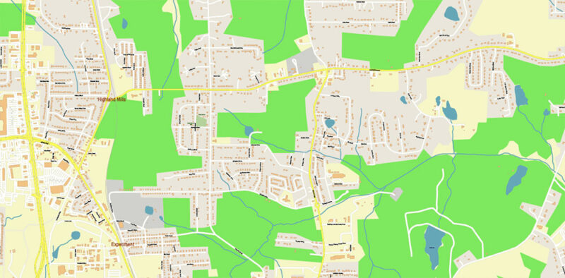 Griffin Georgia USA Map Vector Exact City Plan High Detailed Street Map editable Adobe Illustrator in layers