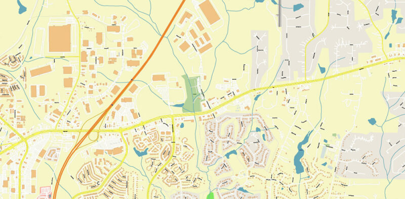 Newnan Georgia USA Map Vector Exact City Plan High Detailed Street Map editable Adobe Illustrator in layers
