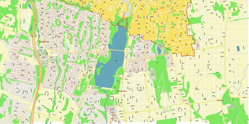 Park Ridge New Jersey USA Map Vector Exact City Plan High Detailed Street Map editable Adobe Illustrator in layers