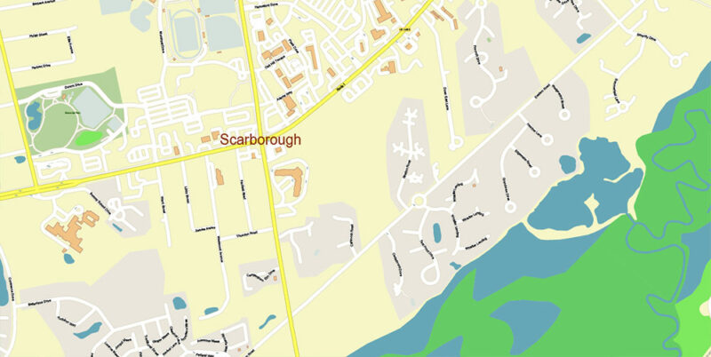 Portland Maine US Map Vector Exact City Plan High Detailed Street Map editable Adobe Illustrator in layers V.2