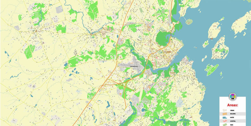 Portland Maine US Map Vector Exact City Plan High Detailed Street Map editable Adobe Illustrator in layers V.2