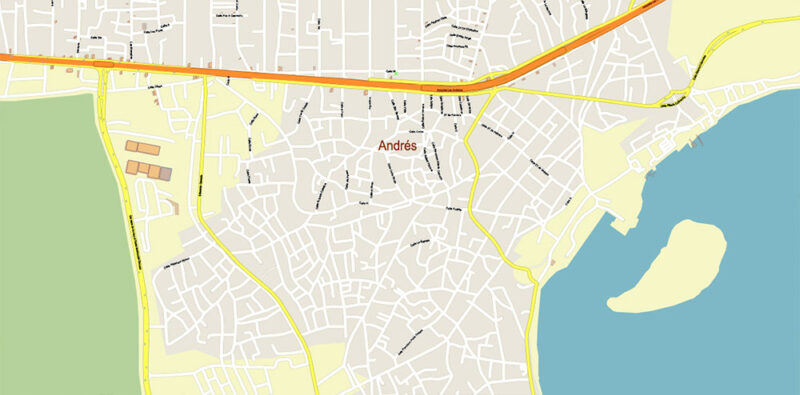 Santo Domingo Dominicana Metro Area Vector Map Exact Extra High Detailed Street Map Adobe Illustrator in layers