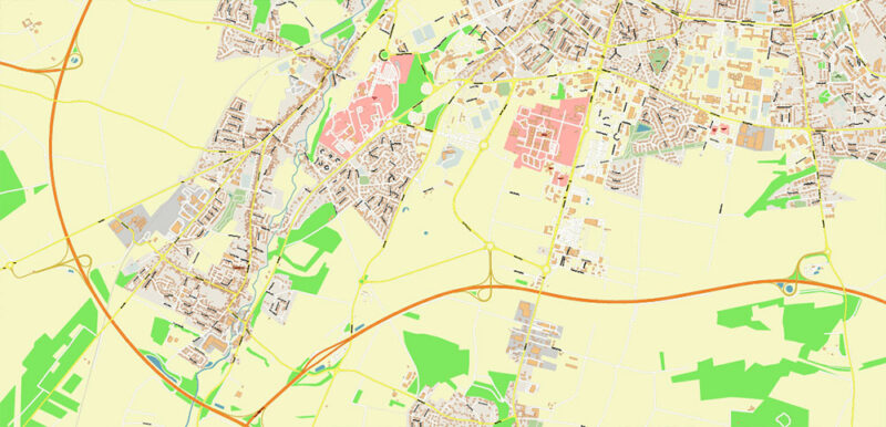 Amiens France Vector Map High Detailed fully editable Street Map Adobe Illustrator in layers