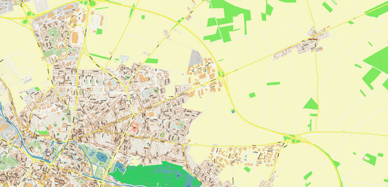 Amiens France Vector Map High Detailed fully editable Street Map Adobe Illustrator in layers