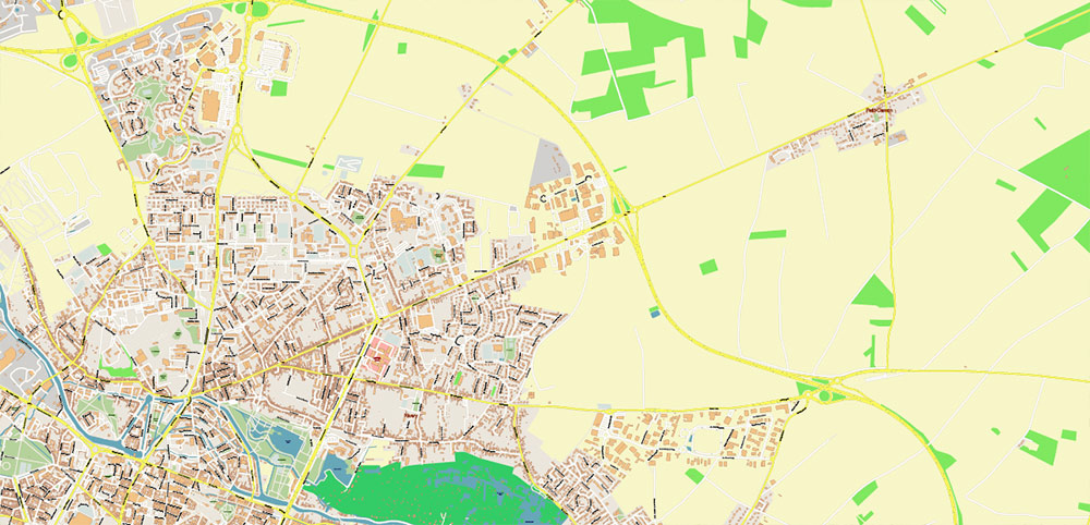 Amiens France Vector Map High Detailed fully editable Street Map Adobe Illustrator in layers