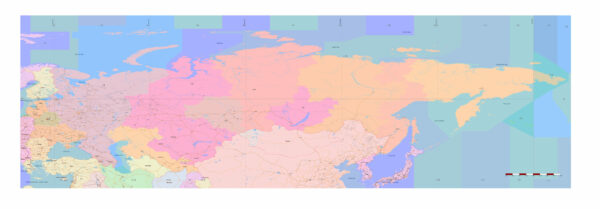 Soviet Union 1977 Transport Vector Map, COLORED Adobe Illustrator