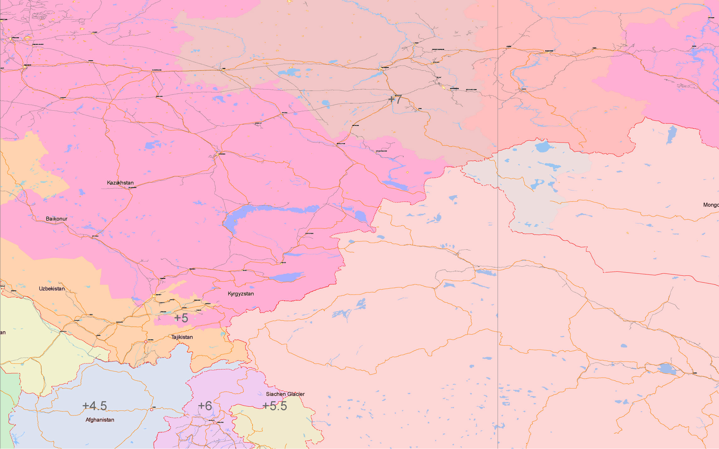 Soviet Union 1977 Transport Vector Map, COLORED Adobe Illustrator