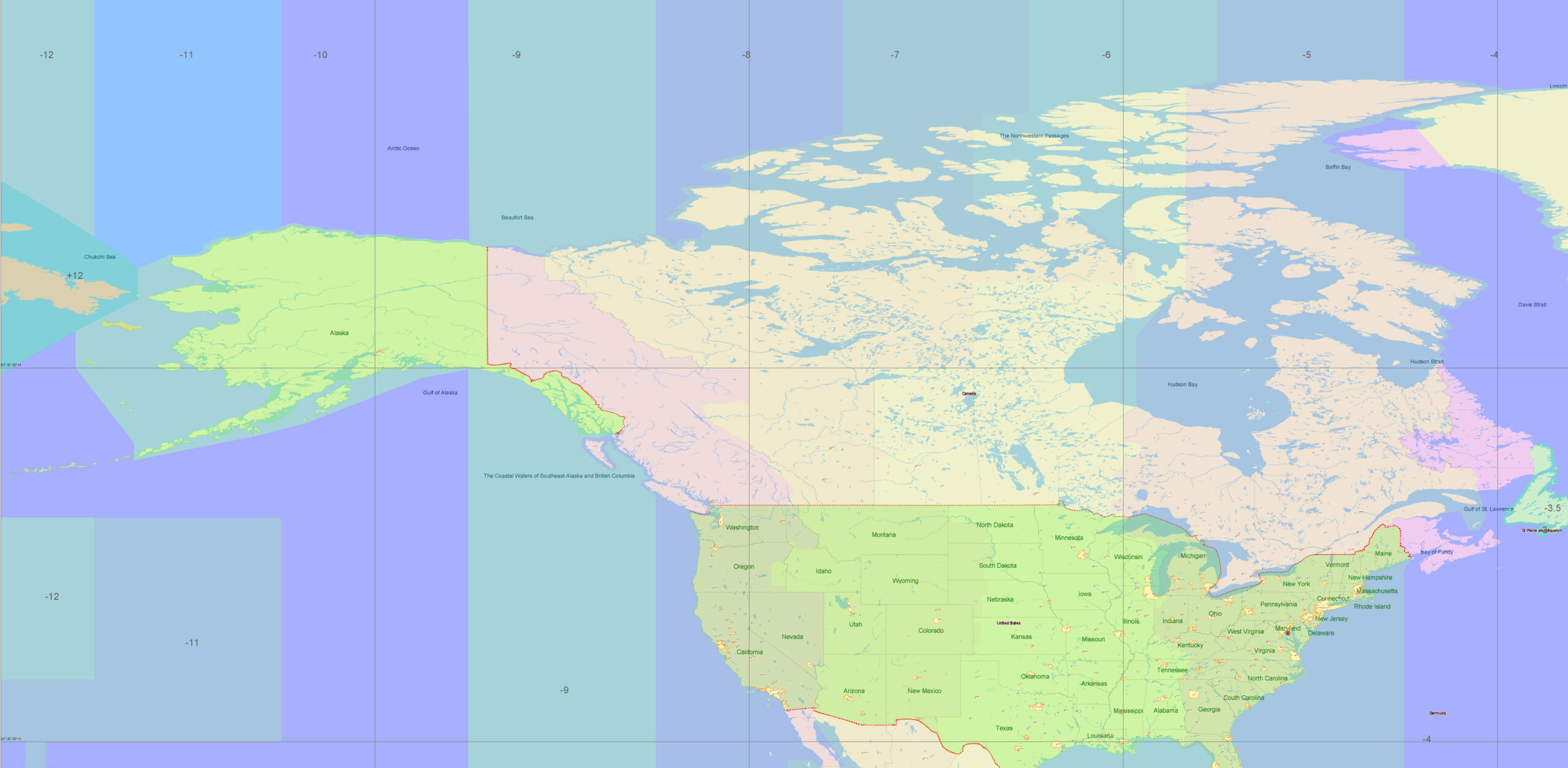 World 1977 Vector Map, indicating KGB world locations, Adobe Illustrator