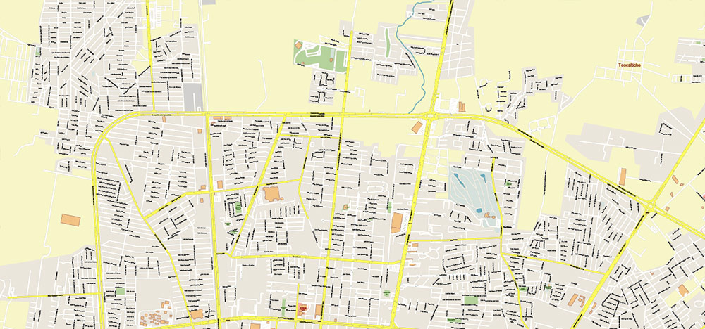 Ciudad Victoria Tamaulipas Mexico Vector Map High Detailed fully editable City Plan - Street Map Adobe Illustrator in layers