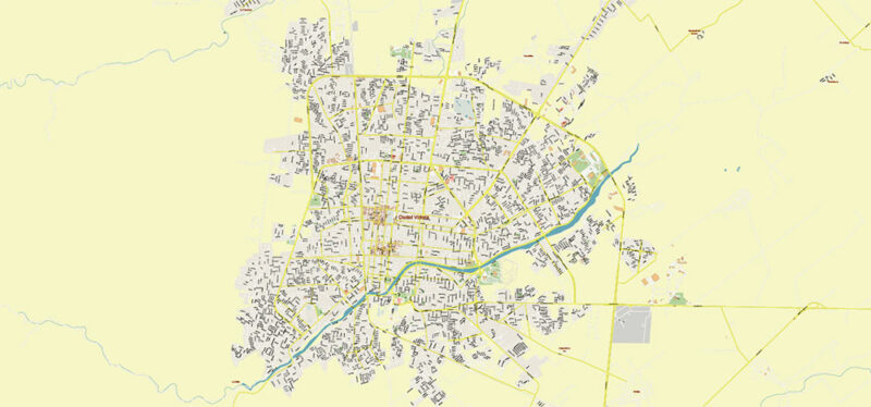 Ciudad Victoria Tamaulipas Mexico Vector Map High Detailed fully editable City Plan - Street Map Adobe Illustrator in layers