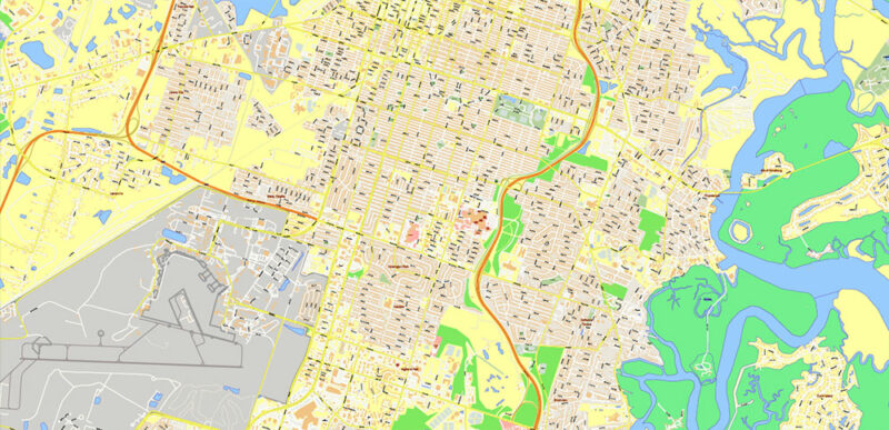 South Carolina, Georgia US Counties: Beaufort, Jasper, Effingham, Bulloch, Bryan, and Chatham Map Vector Exact Extra High Detailed Street Map editable Adobe Illustrator in layers