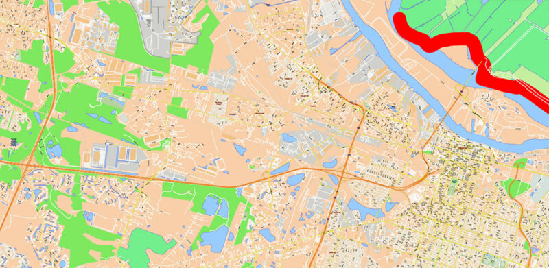 Georgia, South Carolina US Counties: Liberty, Long, McIntosh, and Glynn Map Vector Exact Extra High Detailed Street - Road Map editable Adobe Illustrator in layers