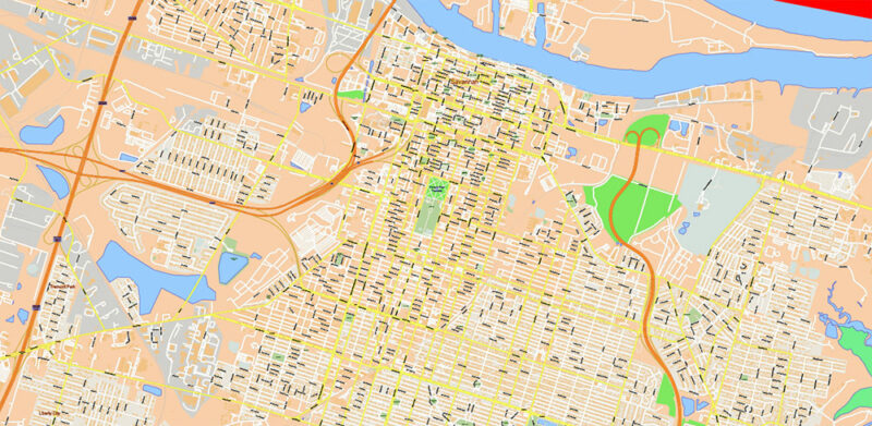 Georgia, South Carolina US Counties: Liberty, Long, McIntosh, and Glynn Map Vector Exact Extra High Detailed Street - Road Map editable Adobe Illustrator in layers