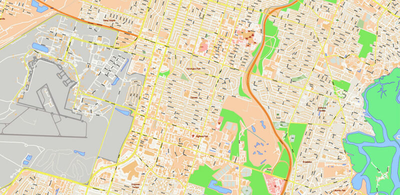Georgia, South Carolina US Counties: Liberty, Long, McIntosh, and Glynn Map Vector Exact Extra High Detailed Street - Road Map editable Adobe Illustrator in layers