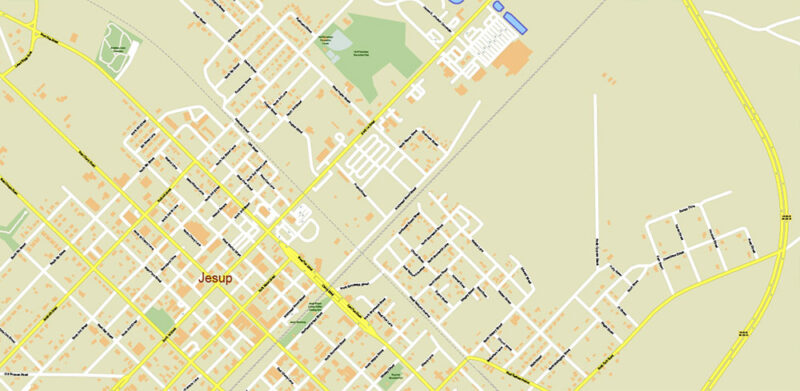 Georgia, South Carolina US Counties: Liberty, Long, McIntosh, and Glynn Map Vector Exact Extra High Detailed Street - Road Map editable Adobe Illustrator in layers