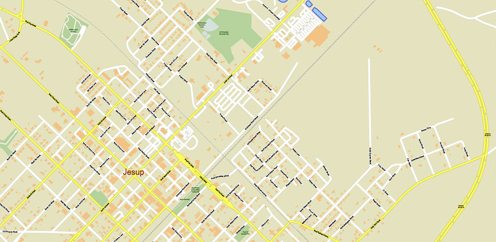 Georgia, South Carolina US Counties: Liberty, Long, McIntosh, and Glynn Map Vector Exact Extra High Detailed Street - Road Map editable Adobe Illustrator in layers