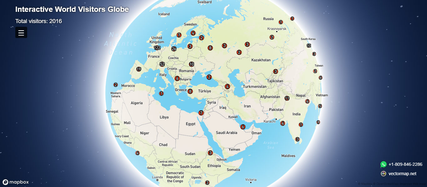 https://vectormap.net/visitors-classic/index.html = Globe with OSM map skin with site visitors