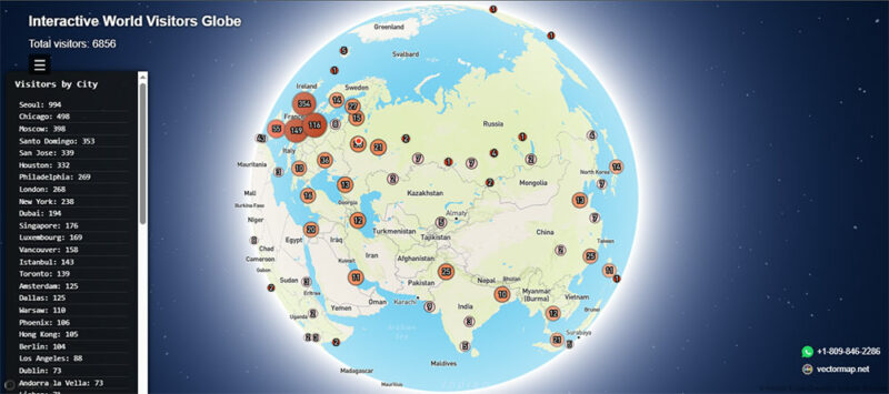 https://vectormap.net/visitors-colors/index.html = Colored resized points display site visitors