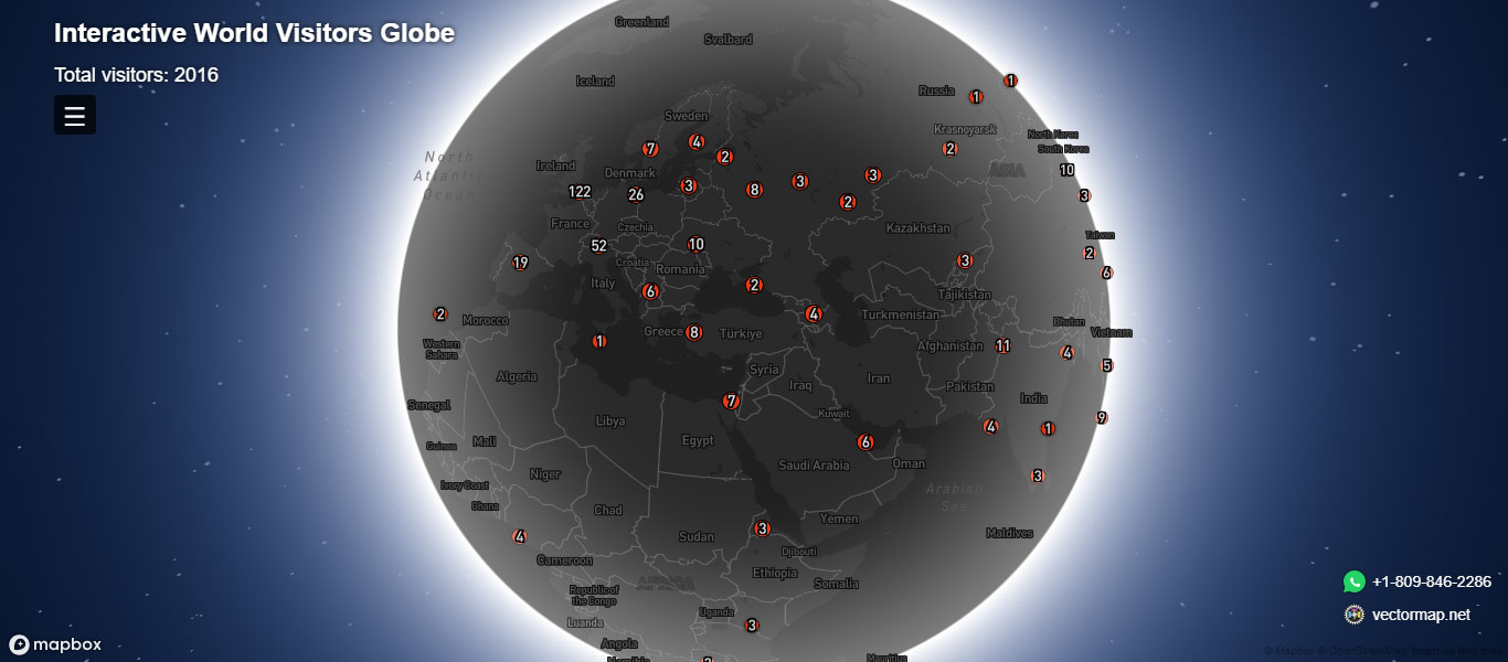 https://vectormap.net/visitors-dark/index.html = Black, hellish and brutal globe with site visitors