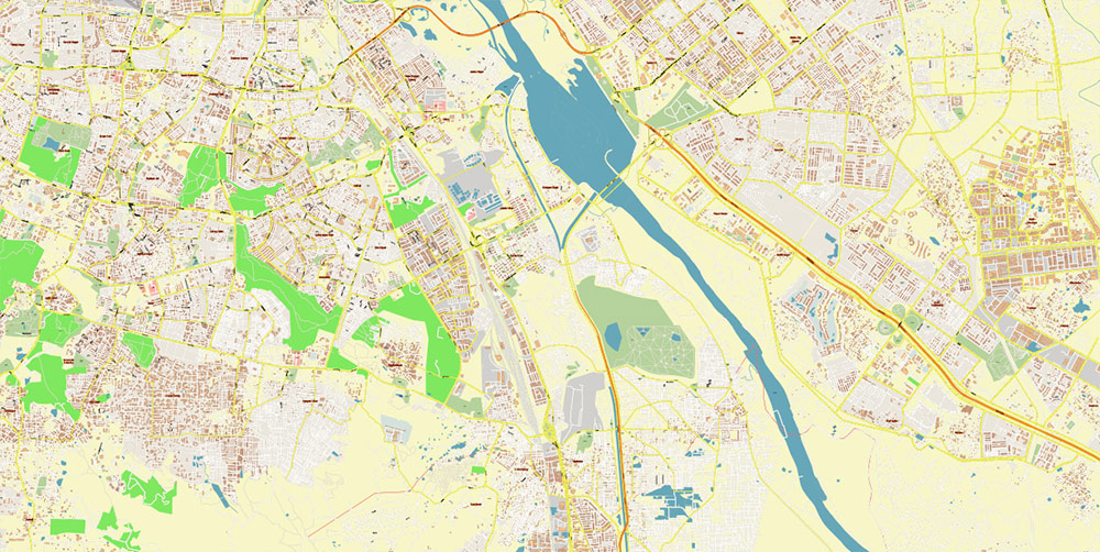 Delhi and New Delhi India Map Vector Exact City Plan High Detailed Street Map editable Adobe Illustrator in layers