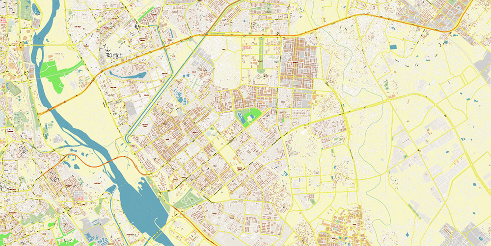 Delhi and New Delhi India Map Vector Exact City Plan High Detailed Street Map editable Adobe Illustrator in layers