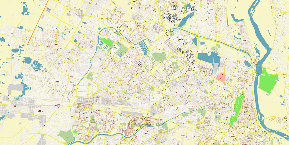 Delhi and New Delhi India Map Vector Exact City Plan High Detailed Street Map editable Adobe Illustrator in layers